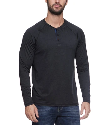 Flag And Anthem Henley Neck Long Sleeve Performance T-Shirt