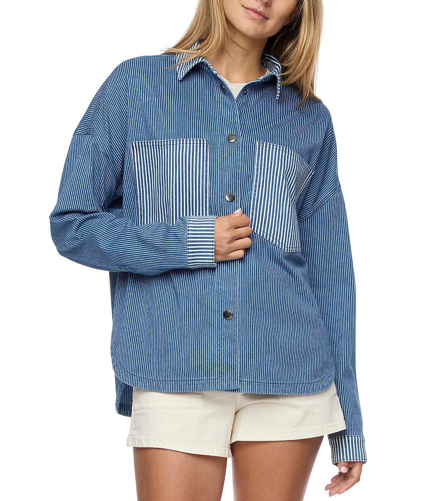 Flag and Anthem Keyport Long Sleeve Striped Shirt Jacket