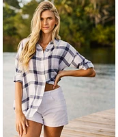 Flag and Anthem Leetonia Plaid Long Sleeve Oversized Woven Shirt