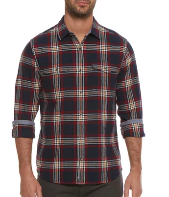 Flag and Anthem Long Sleeve Sarton Plaid Herringbone Shirt