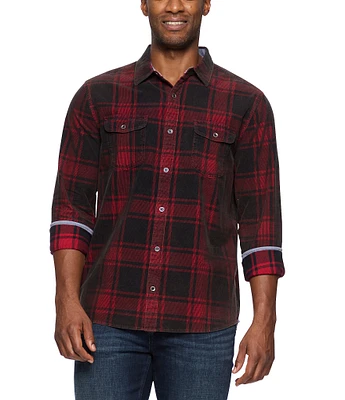 Flag and Anthem Long Sleeve Tuckerman Vintage Plaid Corduroy Shirt