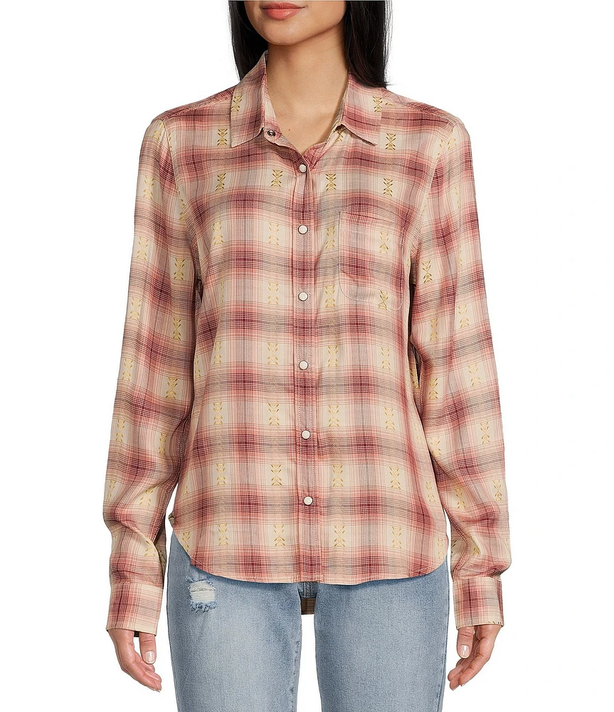 Flag and Anthem Lula Long Sleeve Classic Plaid Woven Shirt