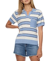 Flag and Anthem Maben Striped Short Sleeve Sweater Polo Shirt