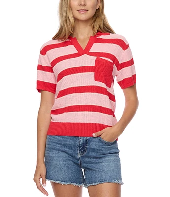 Flag and Anthem Maben Striped Short Sleeve Sweater Polo Shirt