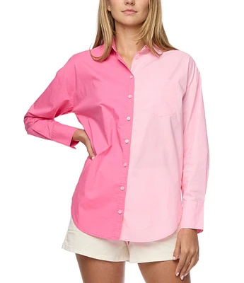 Flag and Anthem Savona Long Sleeve Color Block Oversized Woven Shirt