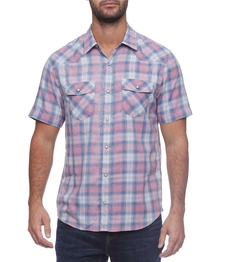 Flag and Anthem Short Sleeve Gordo Vintage-Wash Plaid Woven Shirt