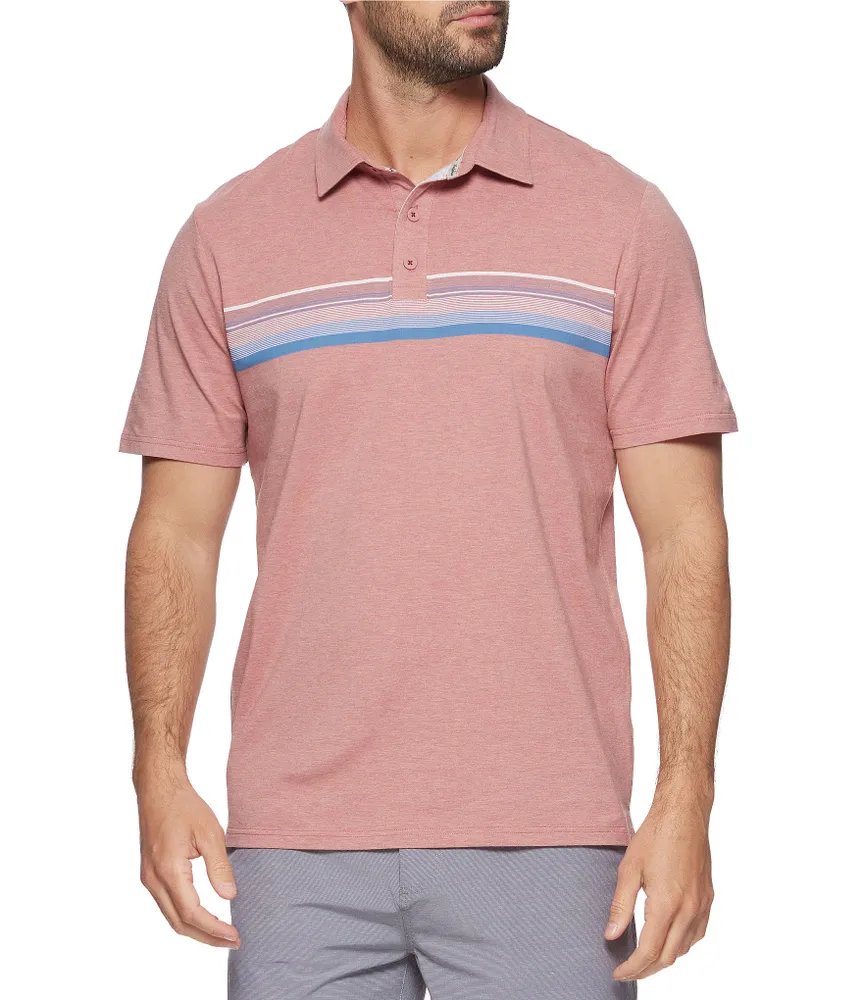 Flag and Anthem Short Sleeve Vero Chest Stripe Performance Polo Shirt