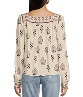 Flag and Anthem Sumner Puffed-Sleeve Medallion-Printed Woven Blouse