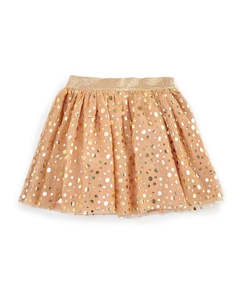 Flapdoodles Little Girls 2T-6X Foiled-Dotted Mesh Skirt