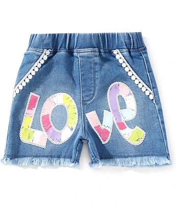 Flapdoodles Little Girls 2T-6X Love Sequin Shorts