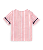 Flapdoodles Little Girls 2T-6X Short-Sleeve Cheer Striped Baseball T-Shirt