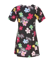 Flapdoodles Little Girls 2T-6X Short Sleeve Floral-Printed Dress