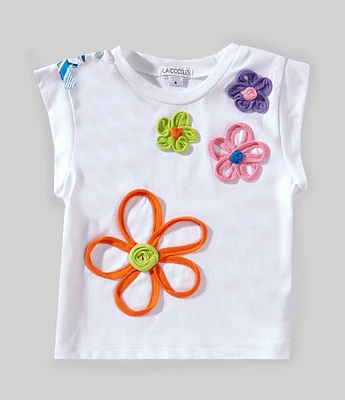 Flapdoodles Little Girls 2T-6X Short Sleeve Shoulder Bow T-Shirt