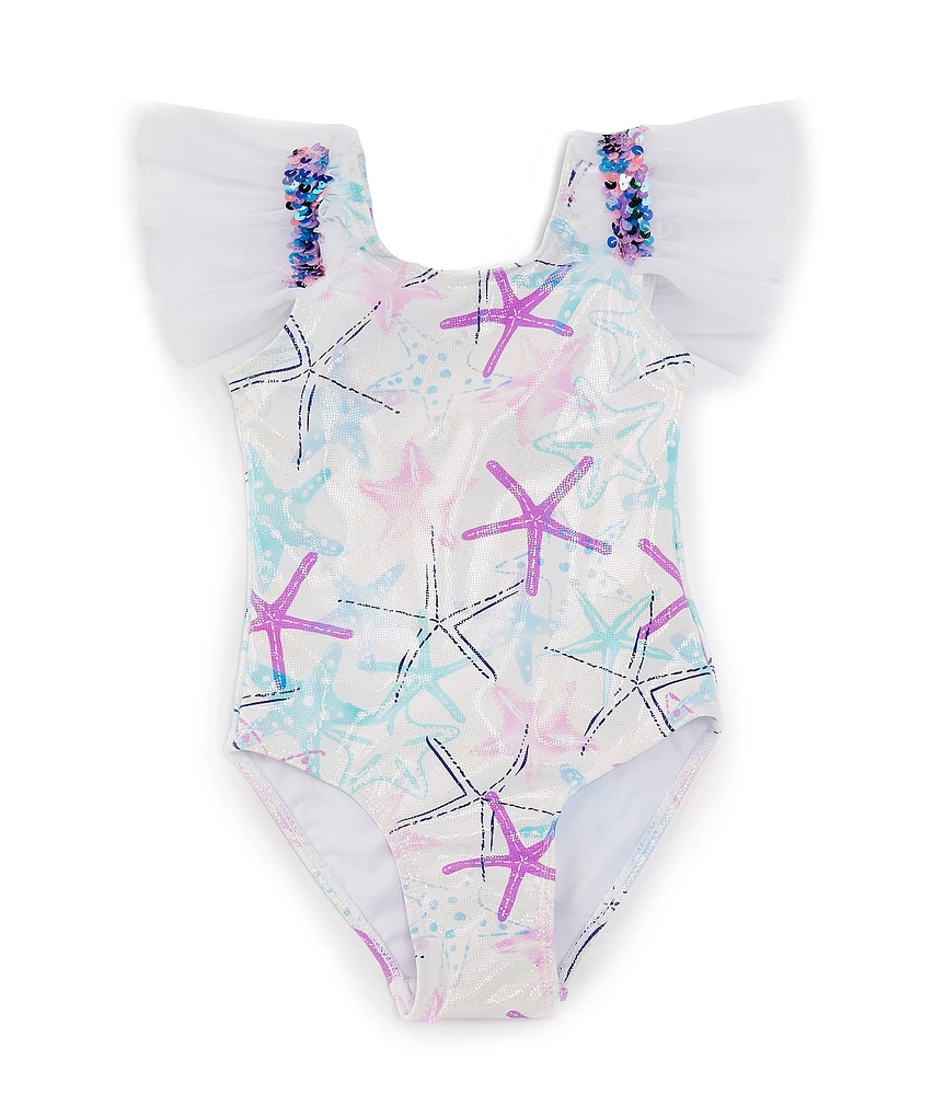 Flapdoodles Little Girls 2T-6X Starfish-Printed One-Piece Swimsuit