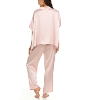 Flora Nikrooz Satin Charmeuse Short Sleeve Notch Collar Pajama Set