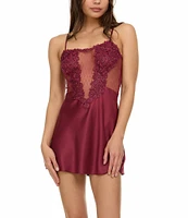 Flora Nikrooz Showstopper Lace Semi-Sweetheart Neck Spaghetti Strap Chemise