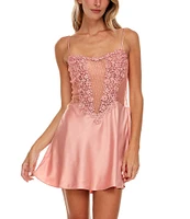 Flora Nikrooz Showstopper Lace Semi-Sweetheart Neck Spaghetti Strap Chemise