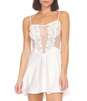 Flora Nikrooz Showstopper Lace Semi-Sweetheart Neck Spaghetti Strap Chemise