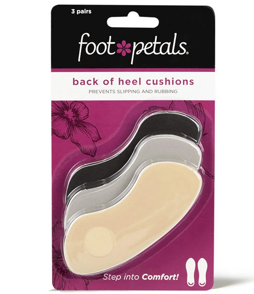 Foot Petals Back of Heel Cushions- Assorted Set of 3 Pairs