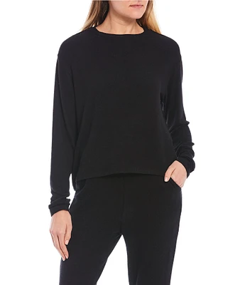 Fornia Lone Sleeve Soft Brushed Lounge Pullover Top