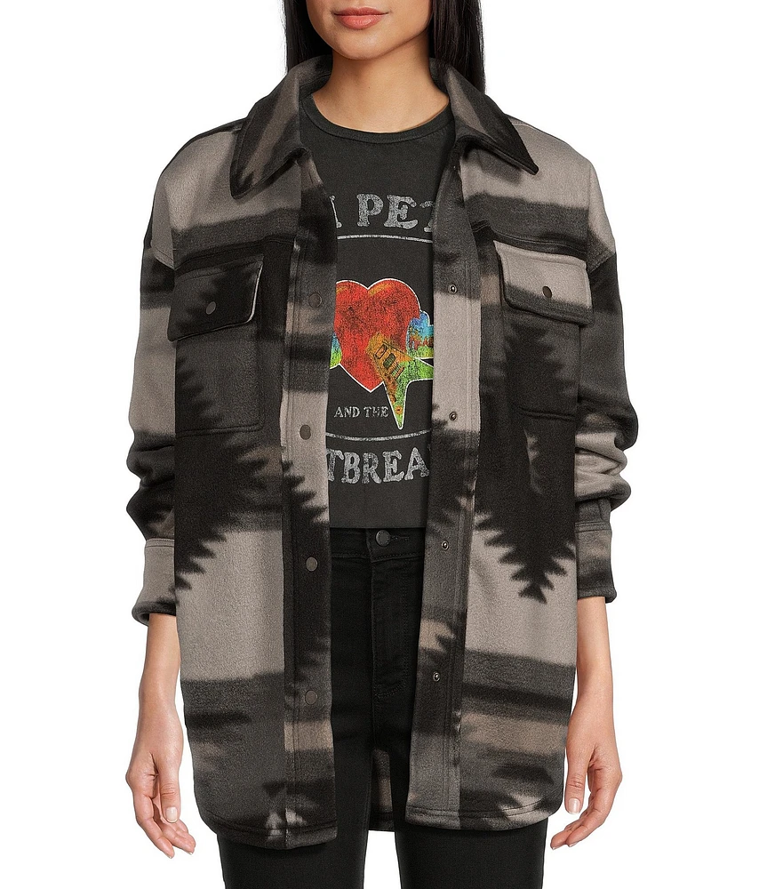 Fornia Long Sleeve Oversized Polar Fleece Shacket Jacket