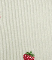 Fornia Seamless Embroidered Strawberry Spaghetti Strap Camisole Top