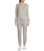 Fornia Soft Brushed Long Sleeve Check Printed Coordinating Pants