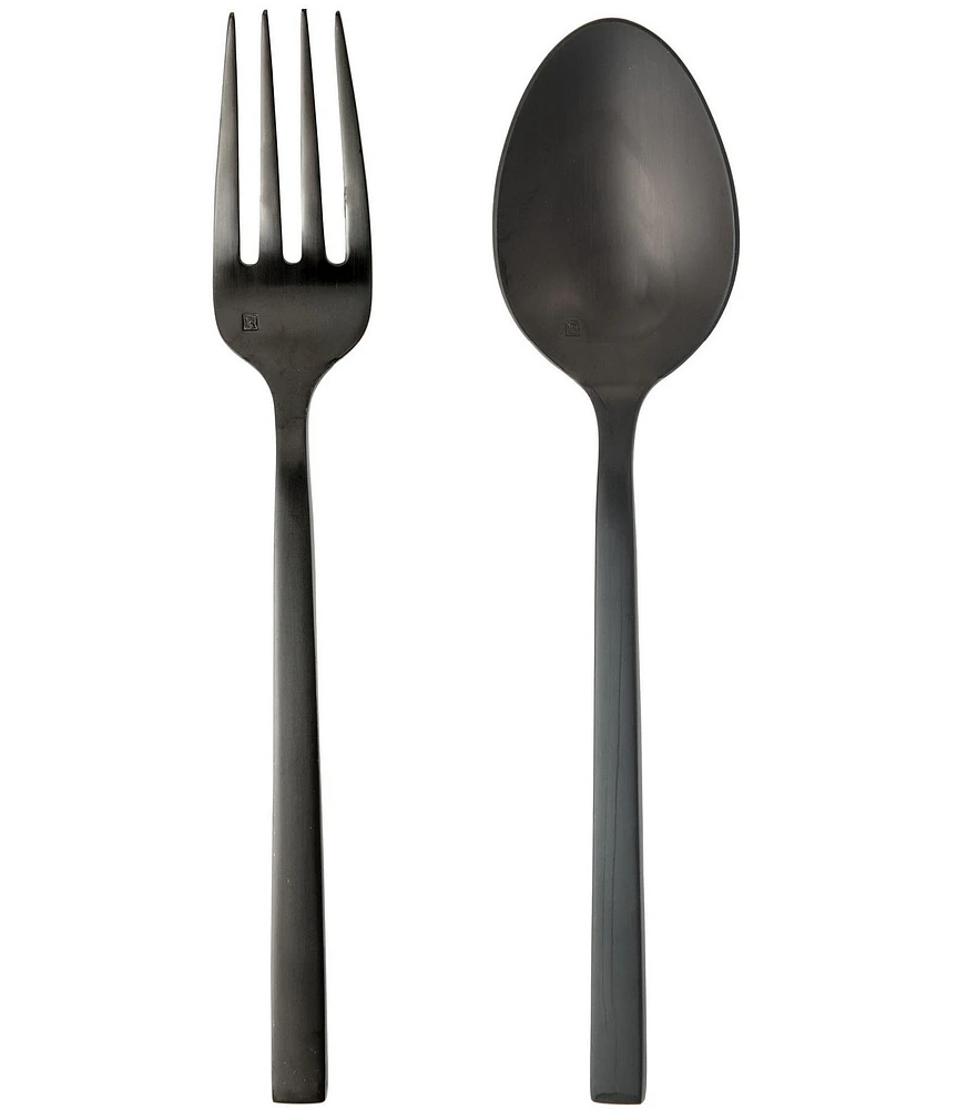 Fortessa Arezzo Brushed Black 2-Piece Stainless Steel Serve Set