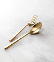 Fortessa Arezzo Brushed Gold 5-Piece Stainless Steel Flatware Set