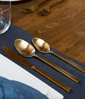 Fortessa Arezzo Brushed Gold 5-Piece Stainless Steel Flatware Set