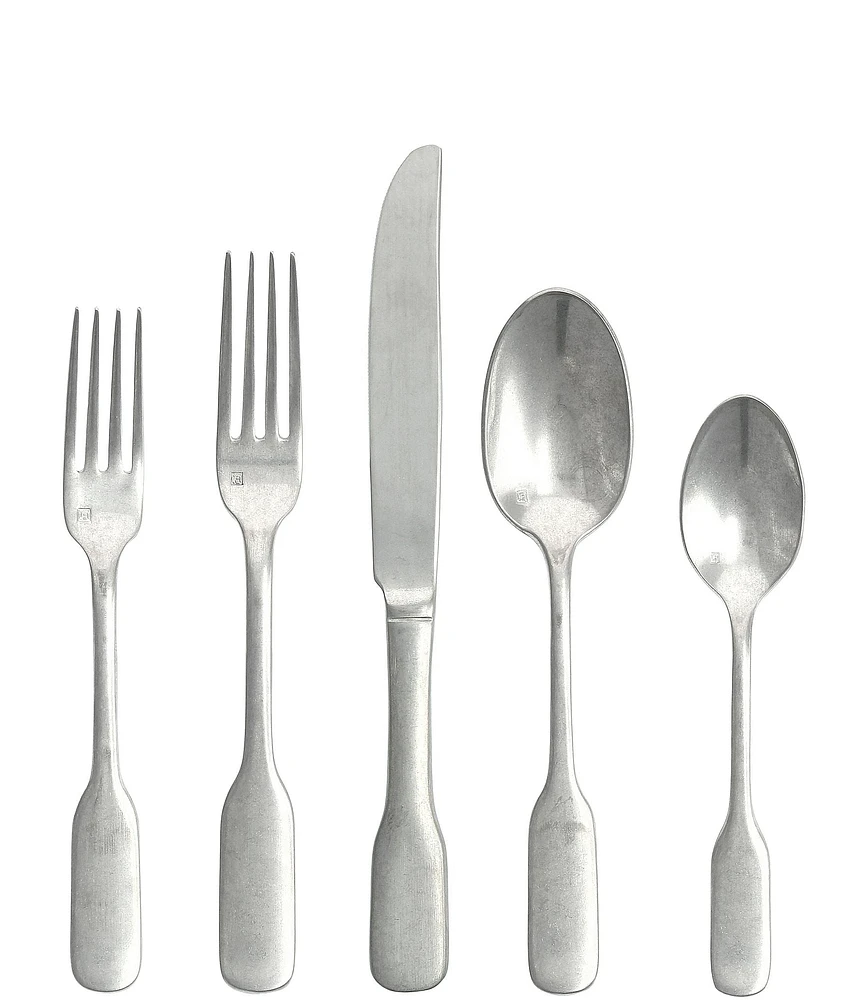 Fortessa Ashton Antiqued 20-Piece Stainless Steel Flatware Set