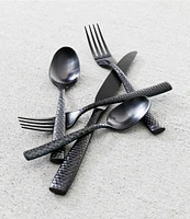 Fortessa Lucca Faceted Brushed Black 20-Piece Stainless Steel Flatware Set