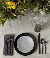 Fortessa Lucca Faceted Brushed Black 20-Piece Stainless Steel Flatware Set