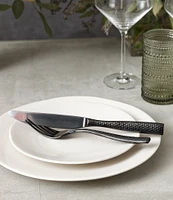 Fortessa Lucca Faceted Brushed Black 20-Piece Stainless Steel Flatware Set