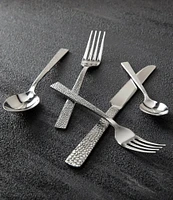 Fortessa Nomad -Piece Hammered Silver Stainless Steel Flatware Set