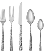 Fortessa Nomad -Piece Hammered Silver Stainless Steel Flatware Set