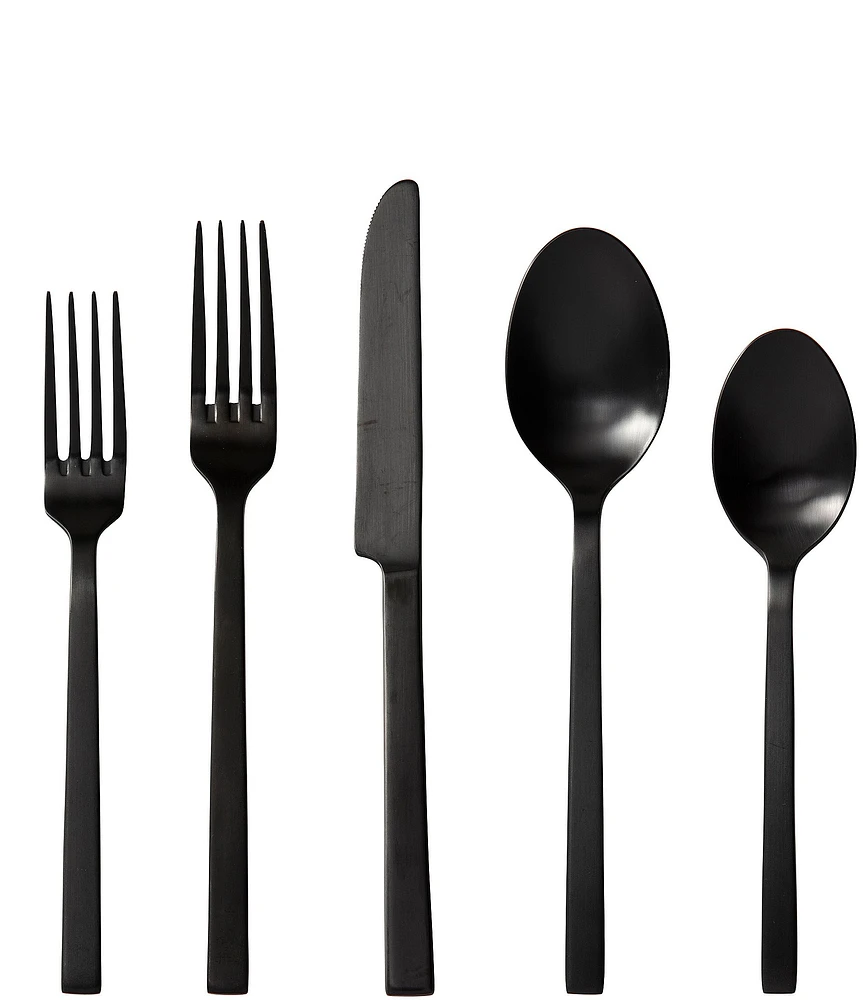 Fortessa Viggo Brushed Black 20-Piece Stainless Steel Flatware Set