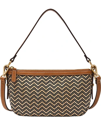 Fossil Jolie Chevron Straw Small Crossbody Bag