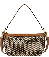 Fossil Jolie Chevron Straw Small Crossbody Bag