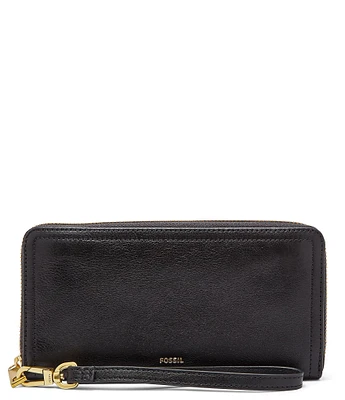 Fossil Logan RFID Zip-Around Leather Wristlet