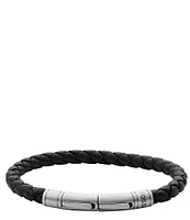 Fossil Men's Vintage Casual Braided Leather Bracelet