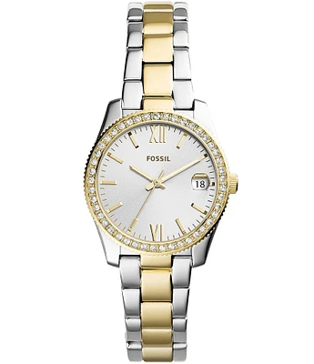 Fossil Scarlette Two Tone Analog & Date Bracelet Watch