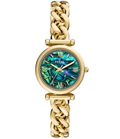 Fossil Women's Carlie Quartz Three-Hand Gold Tone Stainless Steel Bracelet Watch