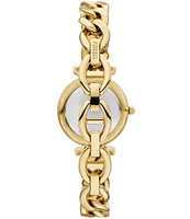 Fossil Women's Carlie Quartz Three-Hand Gold Tone Stainless Steel Bracelet Watch