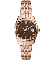 Fossil Women's Scarlette Rose Gold Stainless Steel Bracelet Watch