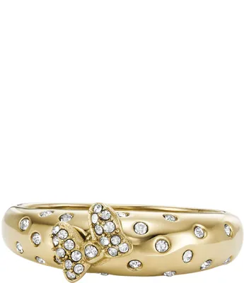 Fossil x Disney© Special Edition Minnie Mouse Gold-Tone Stainless Steel Center Focal Band Ring