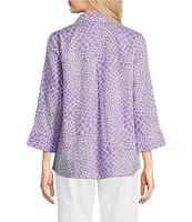 Foxcroft Agnes Linen Blend V-Neck 3/4 Sleeve Tunic
