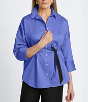 Foxcroft Avery Collared Neckline 3/4 Sleeve Tunic