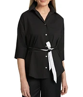 Foxcroft Avery Collared Neckline 3/4 Sleeve Tunic