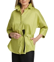 Foxcroft Avery Collared Neckline 3/4 Sleeve Tunic